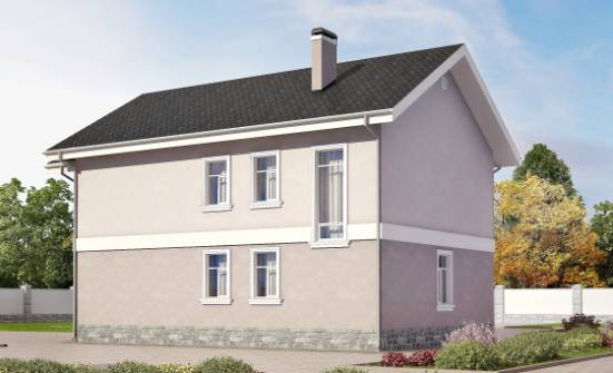 170-008-П Проект двухэтажного дома, современный загородный дом из блока Моршанск | Проекты домов от House Expert