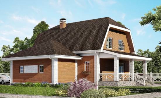 160-006-П Проект двухэтажного дома с мансардой, гараж, уютный домик из керамзитобетонных блоков Мичуринск | Проекты домов от House Expert