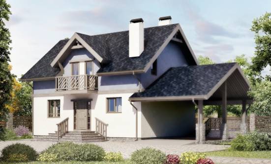 150-011-П Проект двухэтажного дома мансардой и гаражом, уютный домик из пеноблока Моршанск | Проекты домов от House Expert