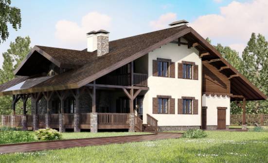 320-001-П Проект двухэтажного дома с мансардой и гаражом, просторный домик из кирпича Моршанск | Проекты домов от House Expert