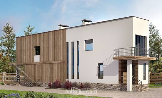 100-003-Л Проект двухэтажного дома, скромный загородный дом из поризованных блоков Мичуринск | Проекты домов от House Expert