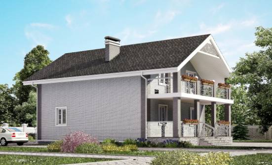 150-007-П Проект двухэтажного дома с мансардой, простой домик из керамзитобетонных блоков Тамбов | Проекты домов от House Expert