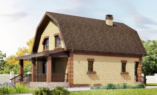 130-005-Л Проект двухэтажного дома мансардный этаж, бюджетный дом из теплоблока Моршанск | Проекты домов от House Expert
