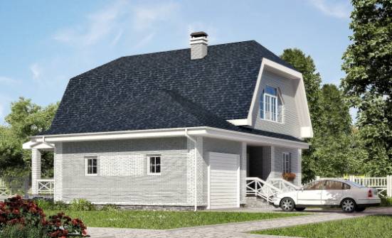 160-006-Л Проект двухэтажного дома мансардой и гаражом, классический загородный дом из арболита Мичуринск | Проекты домов от House Expert