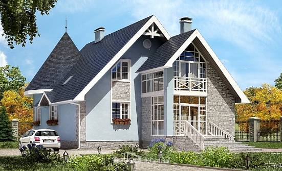 170-003-П Проект двухэтажного дома мансардой, бюджетный дом из пеноблока Тамбов | Проекты домов от House Expert