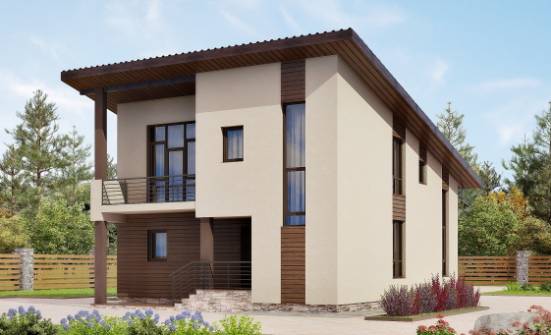 140-005-Л Проект двухэтажного дома с мансардным этажом, доступный загородный дом из арболита Тамбов | Проекты домов от House Expert