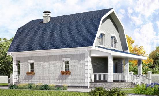 130-005-П Проект двухэтажного дома с мансардой, скромный коттедж из бризолита Тамбов | Проекты домов от House Expert