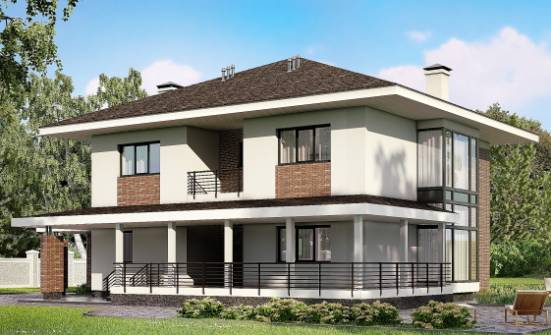 275-002-П Проект двухэтажного дома, гараж, современный коттедж из кирпича Тамбов | Проекты домов от House Expert