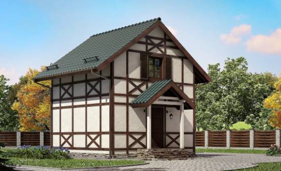 060-002-П Проект двухэтажного дома с мансардным этажом, крохотный дом из бревен Моршанск | Проекты домов от House Expert
