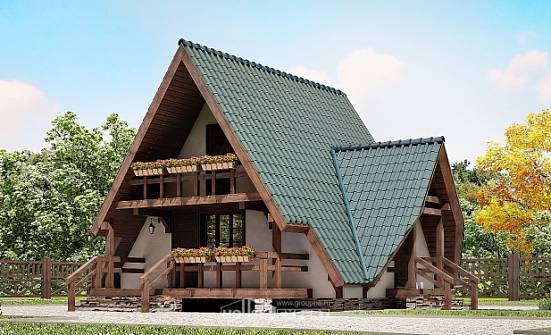 070-003-П Проект двухэтажного дома мансардой, скромный коттедж из дерева Тамбов | Проекты домов от House Expert