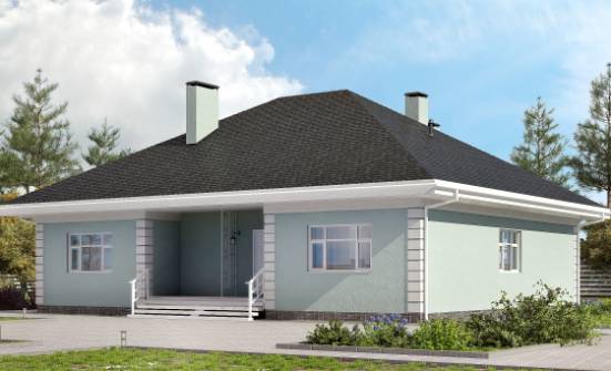 135-003-Л Проект одноэтажного дома, компактный загородный дом из газобетона Моршанск | Проекты одноэтажных домов от House Expert