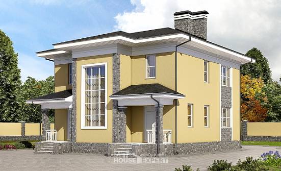 155-011-Л Проект двухэтажного дома, компактный коттедж из арболита Тамбов | Проекты домов от House Expert