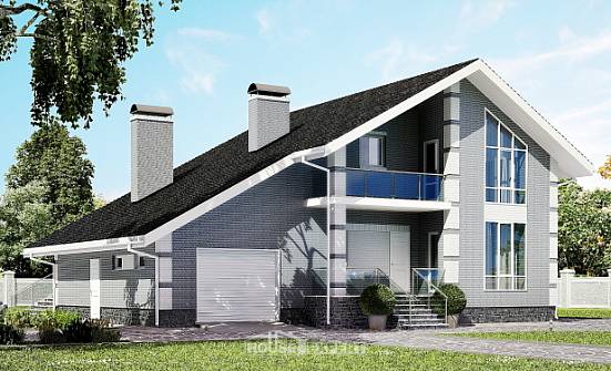 190-006-Л Проект двухэтажного дома мансардный этаж, гараж, классический коттедж из блока Тамбов | Проекты домов от House Expert