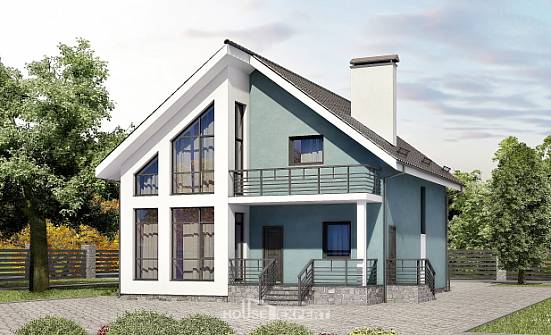 170-006-П Проект двухэтажного дома с мансардой, небольшой домик из блока Мичуринск | Проекты домов от House Expert
