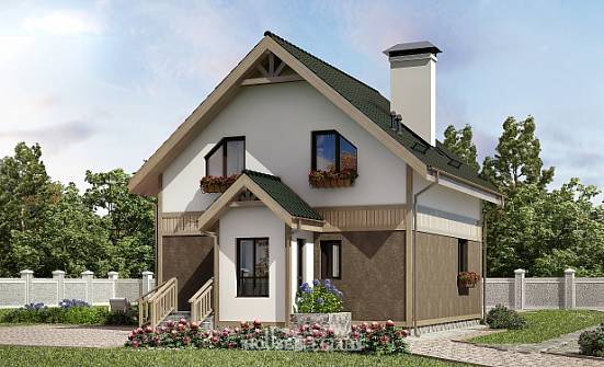 105-001-Л Проект двухэтажного дома мансардой, небольшой дом из керамзитобетонных блоков Тамбов | Проекты домов от House Expert