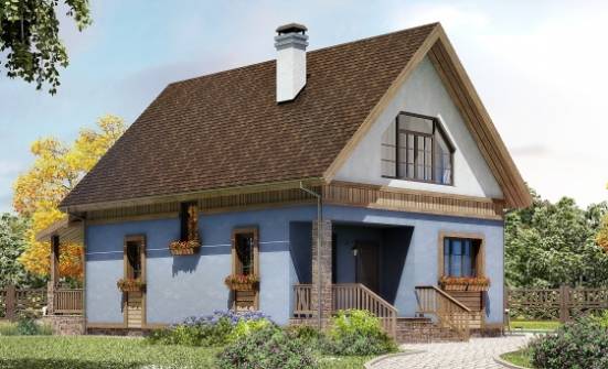 130-003-Л Проект двухэтажного дома мансардой, современный дом из газобетона Мичуринск | Проекты домов от House Expert