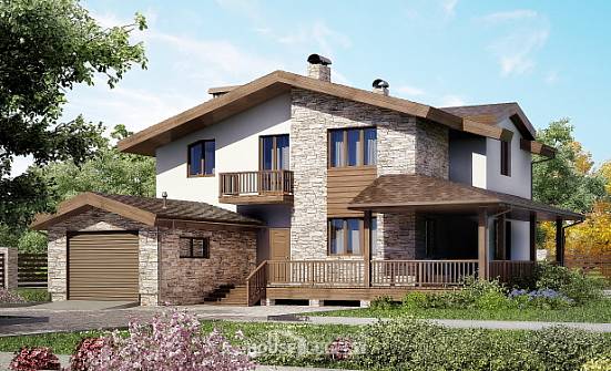 220-001-П Проект двухэтажного дома с мансардой и гаражом, красивый домик из керамзитобетонных блоков Мичуринск | Проекты домов от House Expert