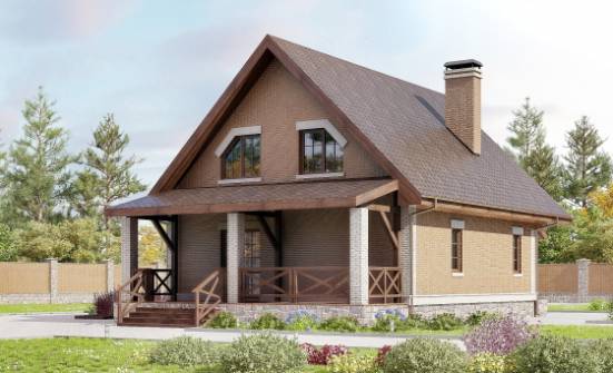 160-011-Л Проект двухэтажного дома с мансардой, доступный коттедж из бризолита Мичуринск | Проекты домов от House Expert