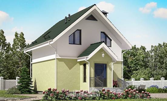 070-001-П Проект двухэтажного дома с мансардным этажом, маленький загородный дом из газосиликатных блоков Тамбов | Проекты домов от House Expert