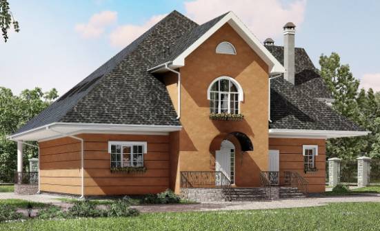 310-001-П Проект двухэтажного дома мансардный этаж, просторный коттедж из газобетона Моршанск | Проекты домов от House Expert