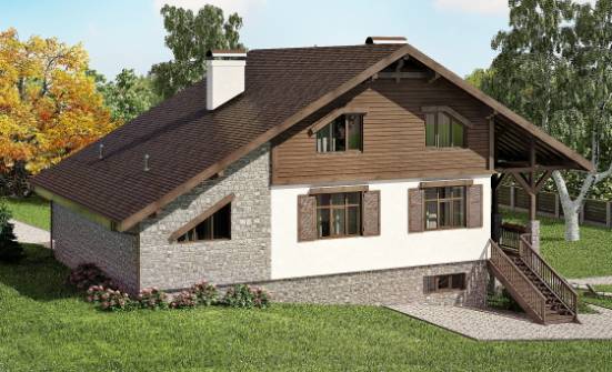 300-003-П Проект трехэтажного дома мансардой и гаражом, классический дом из кирпича Тамбов | Проекты домов от House Expert