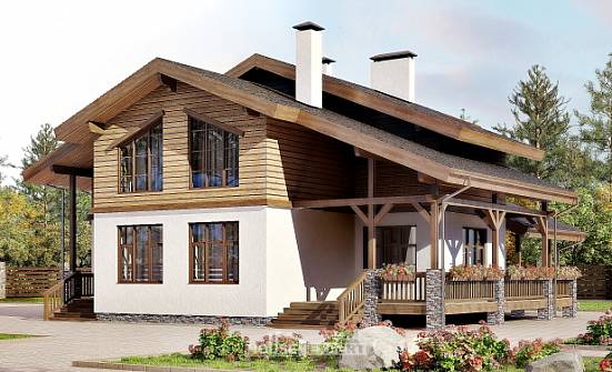 210-006-П Проект двухэтажного дома с мансардным этажом, современный загородный дом из кирпича Моршанск | Проекты домов от House Expert