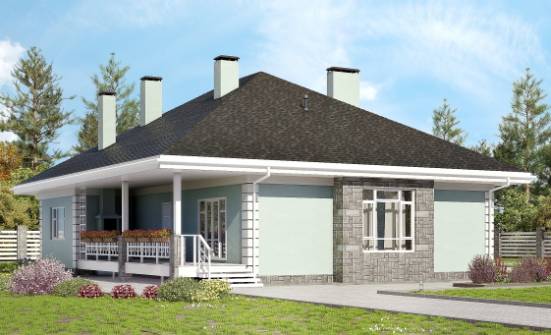 135-003-Л Проект одноэтажного дома, компактный загородный дом из газобетона Моршанск | Проекты одноэтажных домов от House Expert