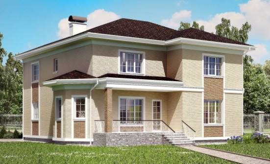 335-001-Л Проект двухэтажного дома, гараж, большой дом из кирпича Тамбов | Проекты домов от House Expert