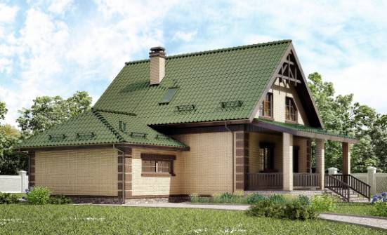 160-007-П Проект двухэтажного дома с мансардой, гараж, простой загородный дом из твинблока Тамбов | Проекты домов от House Expert