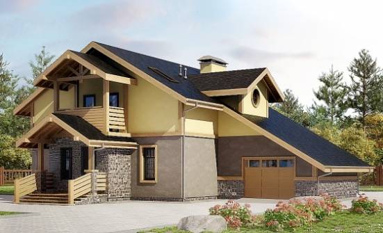 180-011-П Проект двухэтажного дома с мансардой и гаражом, классический коттедж из арболита Моршанск | Проекты домов от House Expert