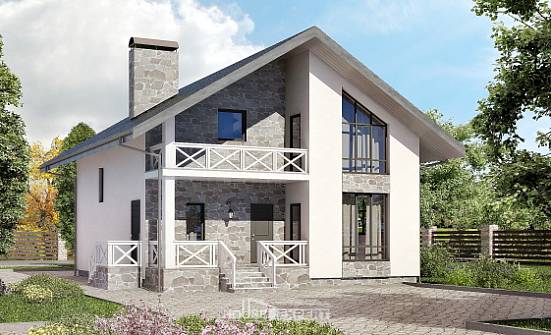155-001-Л Проект двухэтажного дома мансардный этаж, гараж, доступный загородный дом из бризолита Мичуринск | Проекты домов от House Expert