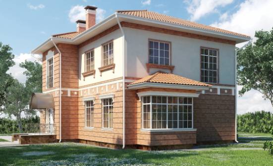 285-001-Л Проект двухэтажного дома, гараж, большой домик из кирпича Мичуринск | Проекты домов от House Expert