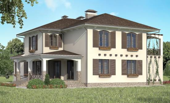 285-002-П Проект двухэтажного дома, гараж, классический домик из кирпича Моршанск | Проекты домов от House Expert