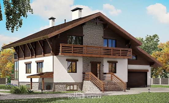 420-001-П Проект трехэтажного дома с мансардным этажом и гаражом, современный домик из кирпича Тамбов | Проекты домов от House Expert