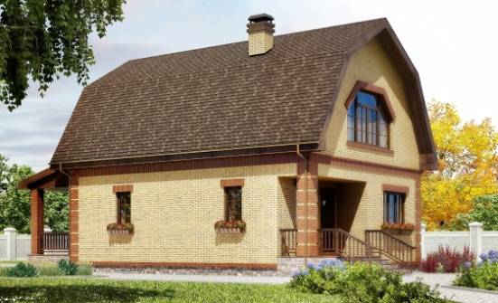 130-005-Л Проект двухэтажного дома мансардный этаж, бюджетный дом из теплоблока Моршанск | Проекты домов от House Expert