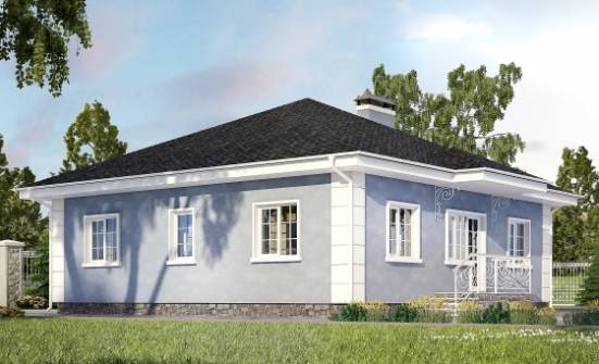 100-001-П Проект одноэтажного дома, доступный загородный дом из газосиликатных блоков Тамбов | Проекты одноэтажных домов от House Expert