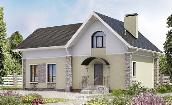 150-012-П Проект двухэтажного дома с мансардным этажом, бюджетный домик из газобетона Моршанск | Проекты домов от House Expert