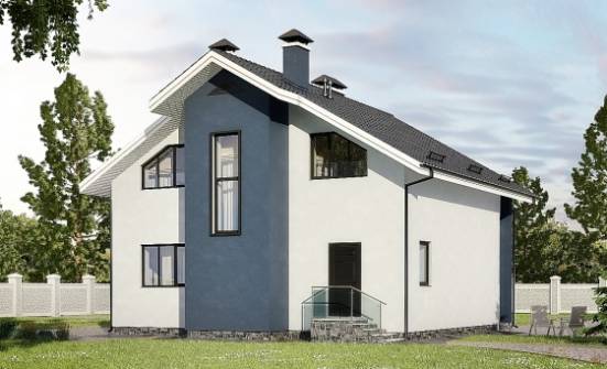 150-005-П Проект двухэтажного дома с мансардой, бюджетный дом из твинблока Мичуринск | Проекты домов от House Expert