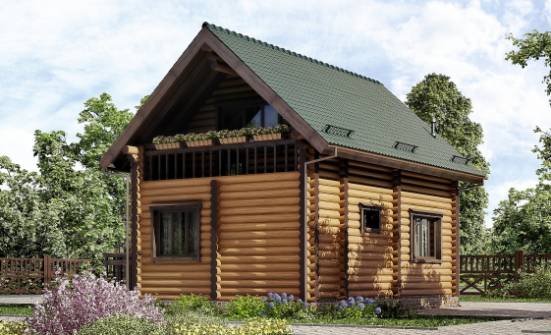 080-003-П Проект двухэтажного дома с мансардным этажом, уютный загородный дом из дерева Моршанск | Проекты домов от House Expert