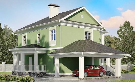 170-001-Л Проект двухэтажного дома, гараж, бюджетный коттедж из керамзитобетонных блоков Тамбов | Проекты домов от House Expert