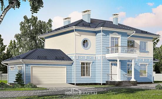 285-003-Л Проект двухэтажного дома, гараж, большой домик из кирпича Моршанск | Проекты домов от House Expert
