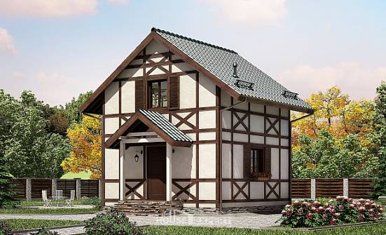 060-002-П Проект двухэтажного дома с мансардным этажом, крохотный дом из бревен Моршанск | Проекты домов от House Expert
