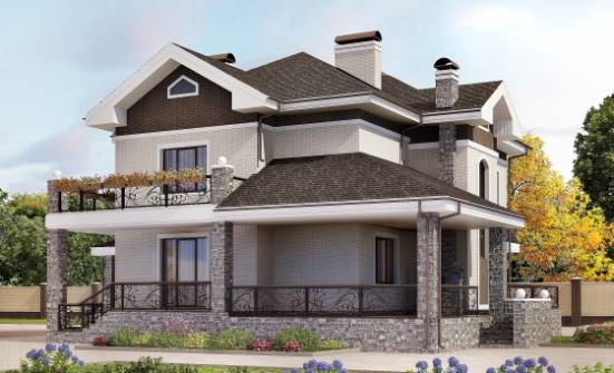 365-001-Л Проект трехэтажного дома и гаражом, огромный дом из кирпича Мичуринск | Проекты домов от House Expert