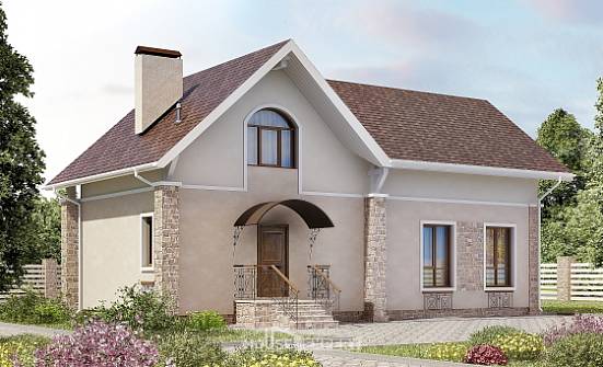 150-012-Л Проект двухэтажного дома мансардой, небольшой дом из керамзитобетонных блоков Тамбов | Проекты домов от House Expert