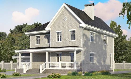190-001-Л Проект двухэтажного дома, гараж, современный загородный дом из кирпича Мичуринск | Проекты домов от House Expert