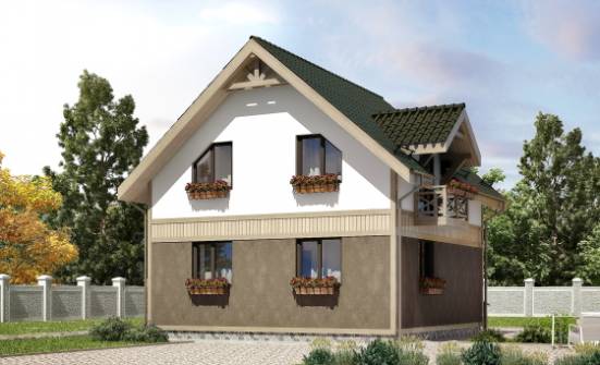 105-001-Л Проект двухэтажного дома мансардой, небольшой дом из керамзитобетонных блоков Тамбов | Проекты домов от House Expert