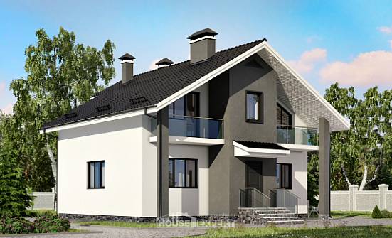 150-005-Л Проект двухэтажного дома мансардой, бюджетный дом из бризолита Тамбов | Проекты домов от House Expert