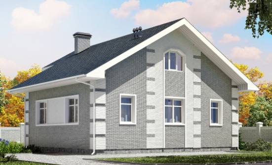 115-001-Л Проект двухэтажного дома с мансардой, компактный коттедж из теплоблока Тамбов | Проекты домов от House Expert