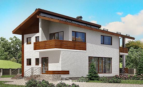 180-009-П Проект двухэтажного дома с мансардным этажом, средний коттедж из кирпича Мичуринск | Проекты домов от House Expert