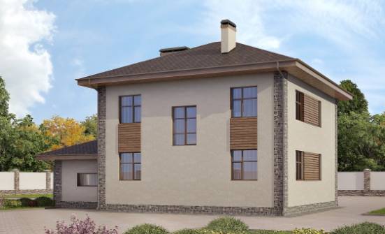 185-004-П Проект двухэтажного дома, гараж, простой дом из керамзитобетонных блоков Моршанск | Проекты домов от House Expert